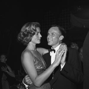 Frank Sinatra dancing with Lauren Bacall at a post-premiere party 11-13-1954