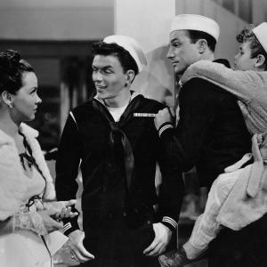 Still of Gene Kelly Frank Sinatra Dean Stockwell and Kathryn Grayson in Anchors Aweigh 1945