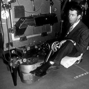 James Stewart behind the scenes of Rope 1948