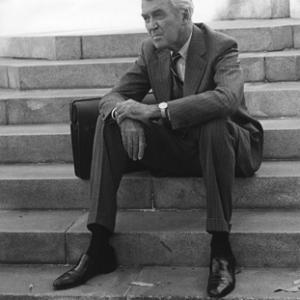 James Stewart on the steps of the UCLA Law School building circa 1973