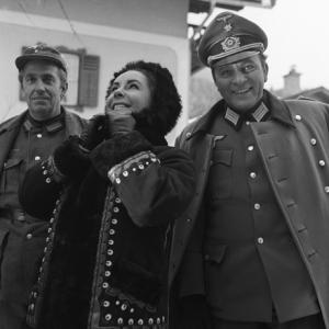 Elizabeth Taylor visiting husband Richard Burton in England during the making of Where Eagles Dare