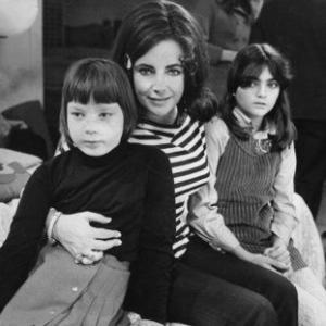 Elizabeth Taylor with children Maria Burton  Liza Todd C 1968