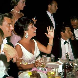 Academy Awards 32nd Annual Robert Wagner Elizabeth Taylor and Eddie Fisher at Beverly Hilton 1960