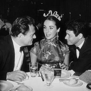 Mike Todd Elizabeth Taylor and Eddie Fisher at the Beverly Hilton Awards Dinner