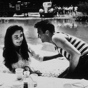 Raintree County Elizabeth Taylor and Montgomery Clift during lunch
