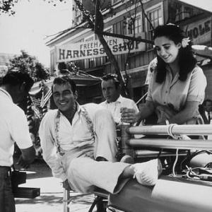 Elizabeth Taylor with Montgomery Clift on the set of Raintree County 1956 MGM