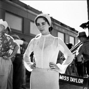 Elizabeth Taylor on location for Giant in Marfa Texas