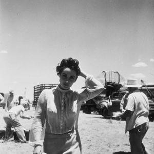 Elizabeth Taylor on location for Giant in Marfa Texas