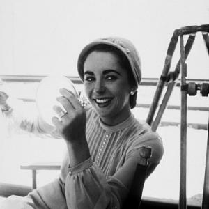 Elizabeth Taylor on the set of Giant in Marfa Texas