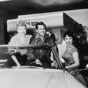 Lucille Ball Desi Arnaz and Elizabeth Taylor in The Long Long Trailer