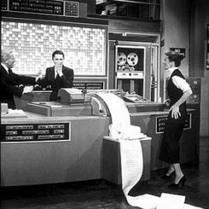 57584 Katharine Hepburn and Spencer Tracy in Desk Set