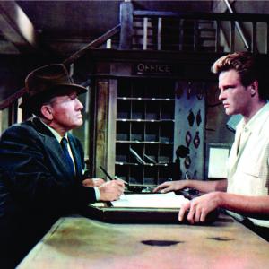 Still of Spencer Tracy and John Ericson in Bad Day at Black Rock 1955