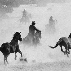 John Wayne riding a horse for The Cowboys 1971 Vintage silver gelatin 11x14 matted on 16x20 board signed 800  1978 David Sutton MPTV