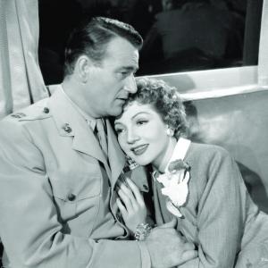 Still of John Wayne and Claudette Colbert in Without Reservations 1946