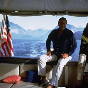 Vacationing on his yacht Wild Goose 1971