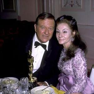 Academy Awards 42nd Annual at Beverly Hilton 1970 John Wayne and wife Pilar