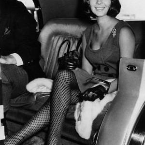 Natalie Wood arriving at London Airport, 1964.