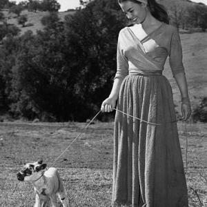 Natalie Wood on location for The Burning Hills 1956
