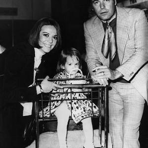 Natalie Wood, daughter Natasha, and Robert Wagner at London Airport, December 10, 1972.