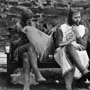 Still of John Cleese Graham Chapman and Michael Palin in Monty Python and the Holy Grail 1975