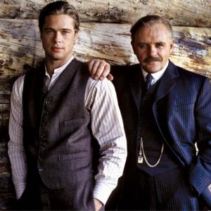 Still of Brad Pitt and Anthony Hopkins in Legends of the Fall 1994