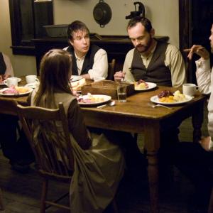 Still of Brad Pitt Casey Affleck Sam Rockwell and Pat Healy in The Assassination of Jesse James by the Coward Robert Ford 2007