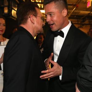 Brad Pitt and Bono at event of The Oscars 2014
