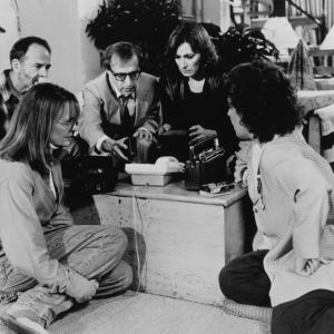 Still of Woody Allen Diane Keaton Anjelica Huston and Ron Rifkin in Manhattan Murder Mystery 1993