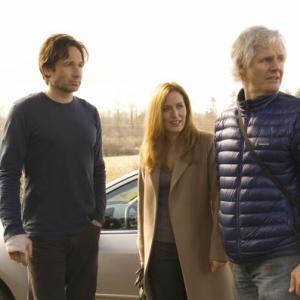 Still of Gillian Anderson, David Duchovny and Chris Carter in The X Files: I Want to Believe (2008)