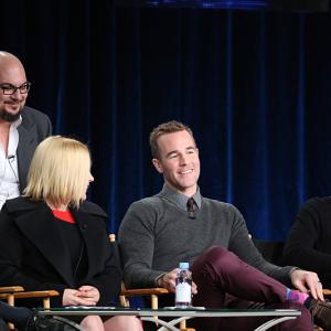 Still of Patricia Arquette James Van Der Beek and Shad Moss in CSI Cyber 2015