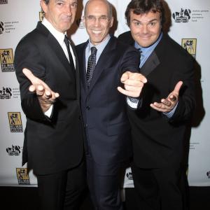 Antonio Banderas, Jeffrey Katzenberg and Jack Black