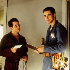 Still of Matthew Broderick and Jim Carrey in The Cable Guy 1996