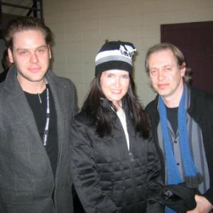Lonesome Jim producer Saxon Eldridge Kate Clarke and Steve Buscemi at Sundance 2005