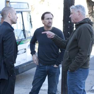 Still of Nicolas Cage Guy Pearce and Roger Donaldson in Seeking Justice 2011