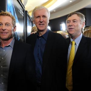 James Cameron Richard Roxburgh and Andrew Wight at event of Sanctum 3D 2011