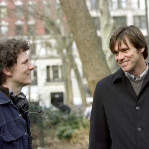 Still of Jim Carrey and Michel Gondry in Jausmu galia (2004)