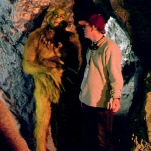 Jim Carrey and Ron Howard in the cave set (photo credit: Ron Batzdorf)