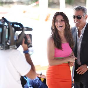 Sandra Bullock and George Clooney at event of Gravitacija 2013