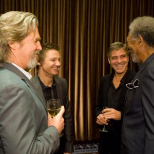 George Clooney Morgan Freeman Jeff Bridges and Jeremy Renner