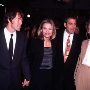 George Clooney Michelle Pfeiffer and David E Kelley at event of One Fine Day 1996