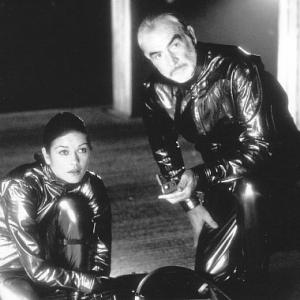 Still of Sean Connery and Catherine ZetaJones in Entrapment 1999