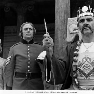 Still of Sean Connery and Michael Caine in The Man Who Would Be King 1975