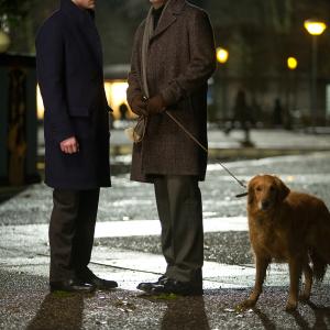 Still of Kevin Costner and Chris Pine in Dzekas Rajanas: seseliu uzverbuotas (2014)