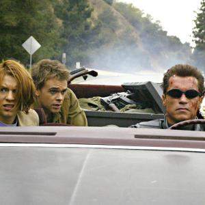 Still of Claire Danes, Arnold Schwarzenegger and Nick Stahl in Terminator 3: Rise of the Machines (2003)