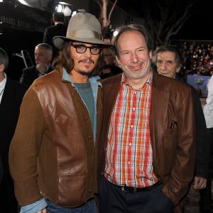 Johnny Depp and Hans Zimmer at event of Rango 2011