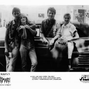 Still of Johnny Depp, Heather Langenkamp, Jsu Garcia and Amanda Wyss in Kosmaras Guobu gatveje (1984)