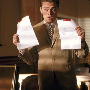 Having successfully passed the Louisiana Bar Exam, Frank Abagnale (LEONARDO DICAPRIO) makes his case for the prosecution.