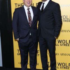 Leonardo DiCaprio and Jonah Hill at event of Volstryto vilkas 2013