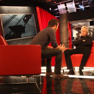 Michael Douglas and George Stroumboulopoulos in The Hour 2004