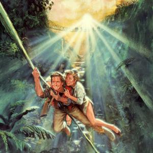 Michael Douglas and Kathleen Turner in Romancing the Stone (1984)